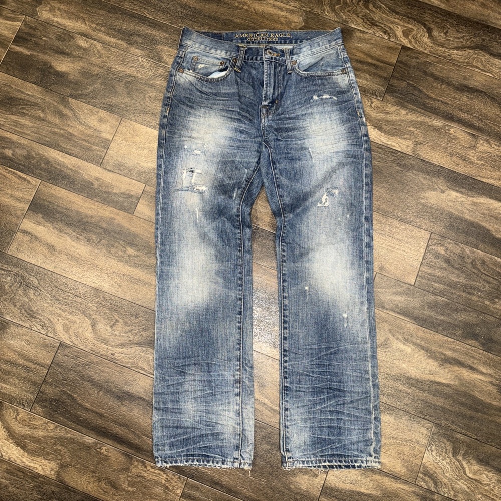 American Eagle Original Straight Fit Medium Wash Denim Jeans Men's Size 28x30